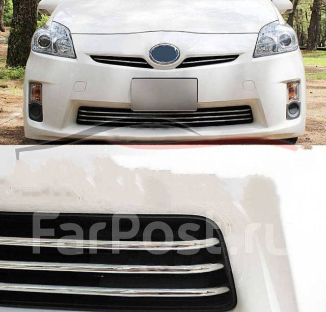 Накладки хромированные в решетку бампера Toyota Prius ZVW30 купить во ...