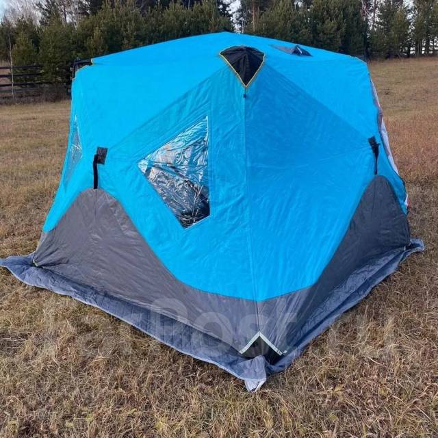 Трехслойная зимняя палатка-КУБ для рыбалки 240x240х195см (4х местная ...