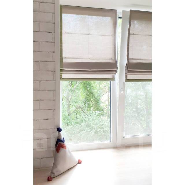 Пошив римских штор на створки окна во Владивостоке