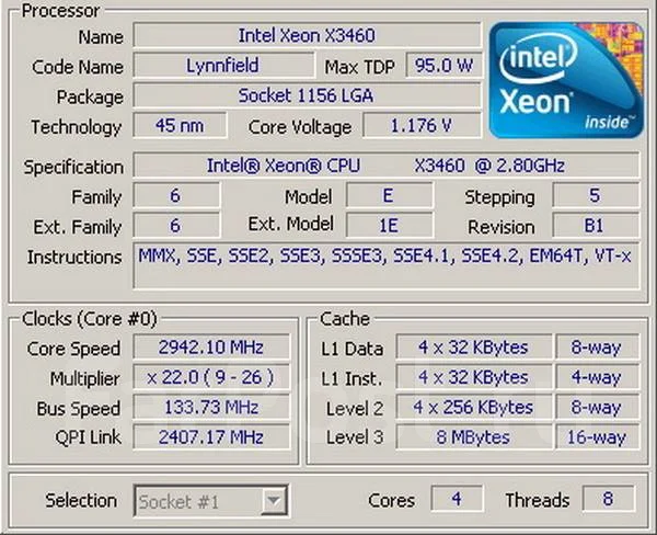 Intel Xeon X3460 ����