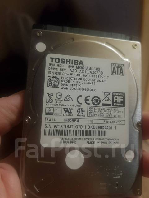 Жесткий диск 2.5 Toshiba 1TB (состояние удовлетворительное), 1 000 Гб ...