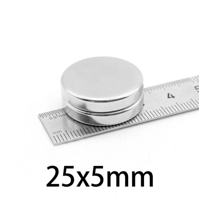 Неодимовый магнит диск 25x5 мм, новый, в наличии. Цена: 185₽ во ...