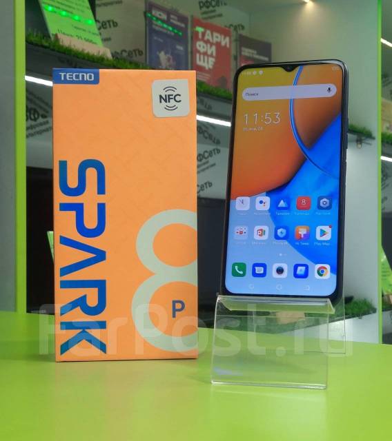 Tecno Spark 8P - 6.6", 2Sim, 50МП, 8x2.0GHz, 5000mAh, 4/128Gb. РФСеть ...