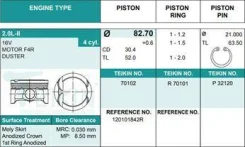 �������� ������� f4r 0.50 d82.7 1.2*1.5*2.0 70102 teikin 1201000Q1A ����