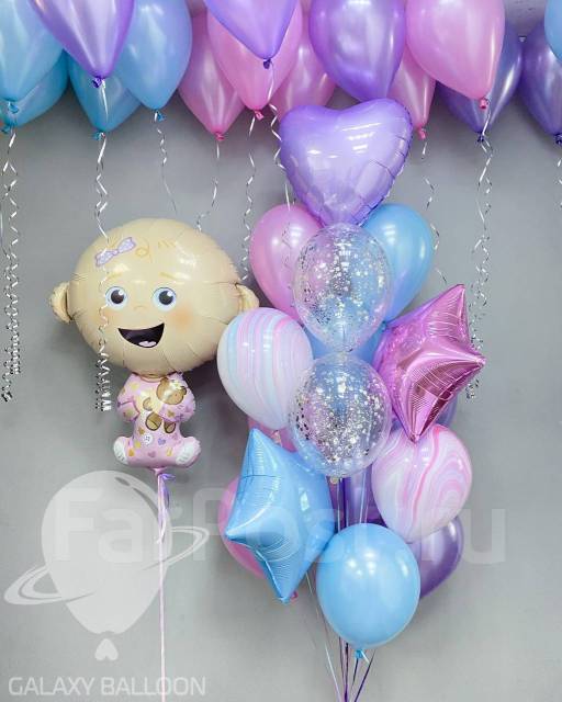 Организация выписки из роддома. Воздушные шары. Доставка во Владивостоке