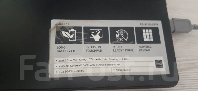 Acer Aspire E15. 15", ��� 8 ��, ���� 1 000���, WiFi: 1 ����