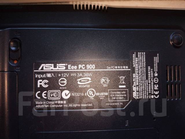 Нетбук Asus EEE PC 900, 8.9", 20 Гб, 1024 мб, 1,0 ГГц, WiFi, Bluetooth ...