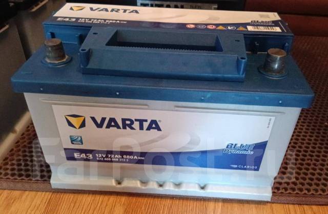 Аккумулятор Varta Blue Dynamic 12v 72ah 680a, кальциевый, обратная (левое),  72 А.ч. европа, б/у, в наличии. Цена: 8 000₽ во Владивостоке