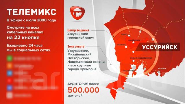 Менеджер по продажам рекламы, работа в МУП \"ТК \"Телемикс\" в Уссурийске ...