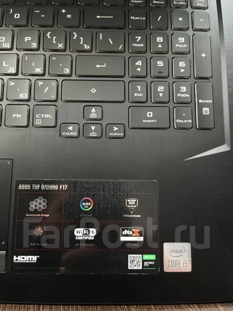Asus TUF Gaming F17. 17.3", 4,5����, ��� 8 ��, ���� 512���, WiFi: 1, Bluetooth: 1, ����������� �� 5��. ����