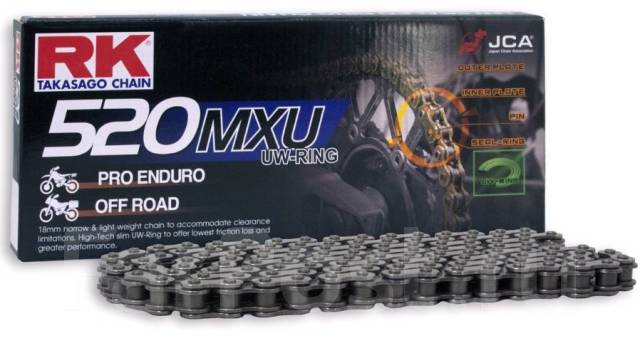 Цепь приводная для мотоцикла RK Japan 520 MXU-120 UW-RING, новый, в ...