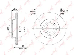 ���� ��������� ������������� (238x22) | ����� | LYNXauto BN1180 BN1180 ����