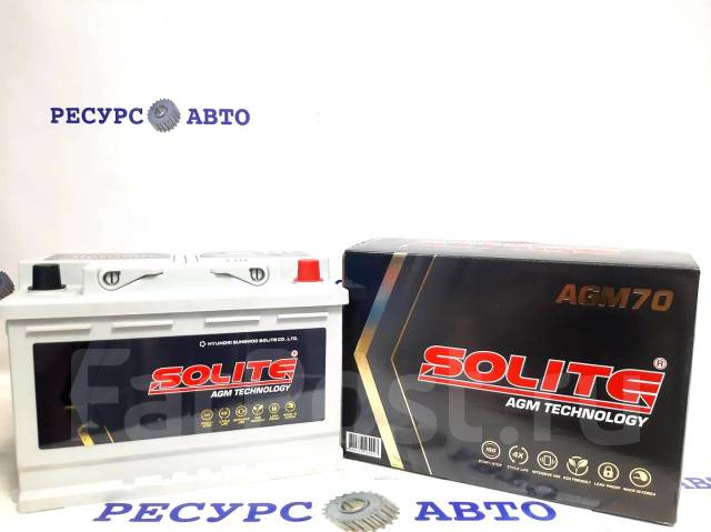 Аккумулятор Solite AGM 70 EFB70 N70 E45 (Start-Stop) L3 (X-Trail) LN3 ...