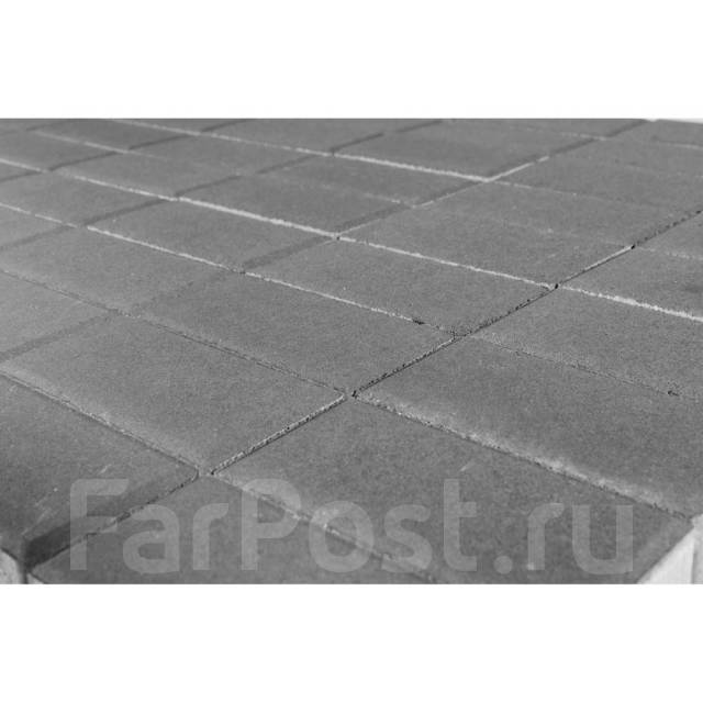 Тротуарная плитка Прямоугольник, Серый, h=60 мм, двухслойная Браер, под ...