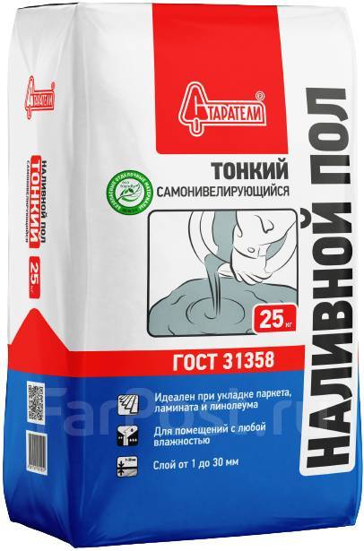Наливной пол Старатели Тонкий (1-20мм) 25кг, в наличии во Владивостоке