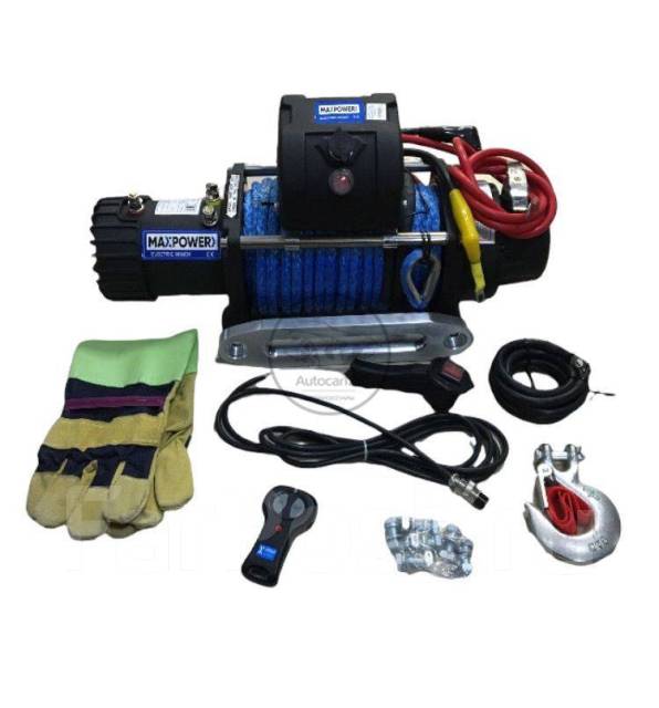 Лебедка автомобильная электрическая 12V Maxpower 12000lbs / 5443 кг кевлар