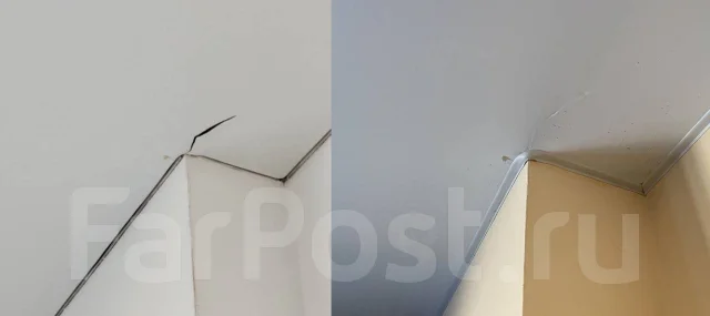 Ремонт натяжных потолков. СЛИВ ВОДЫ. Демонтаж, порезы во Владивостоке