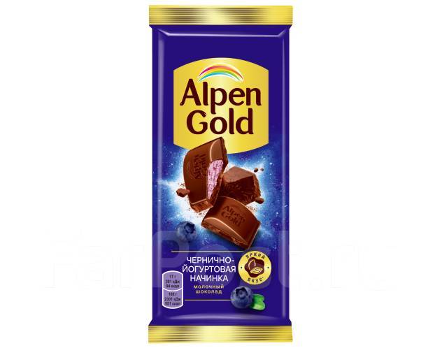 Шоколад Альпен Гольд Alpen Gold черника-йогурт, в наличии. Цена: 59.50 ...