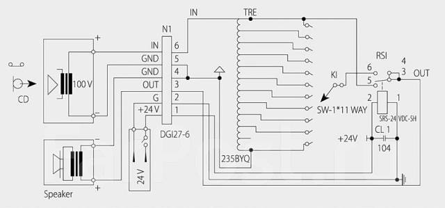 Abk ws452 звуковая колонка схема подключения проводов Аттенюатор с реле 10-шаговый + Выкл. 60Вт/100В AMC VC 60R, новый, в наличии. Цен