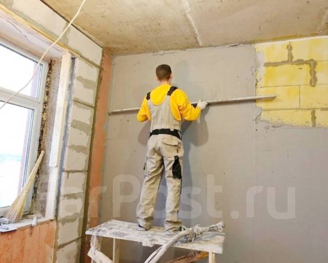 Механизированная штукатурка стен по маякам - Отделочные работы в Уссурийске