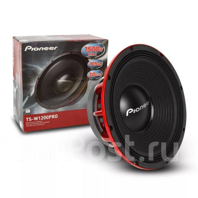 Сабвуферный динамик Pioneer TS-W1200PRO/ 1500W, широкополосные, 30