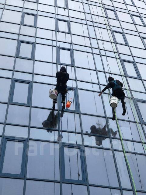 Клининг окон, фасадов. Гидрофобизация фасада. Очистка фасада. Мойка ...