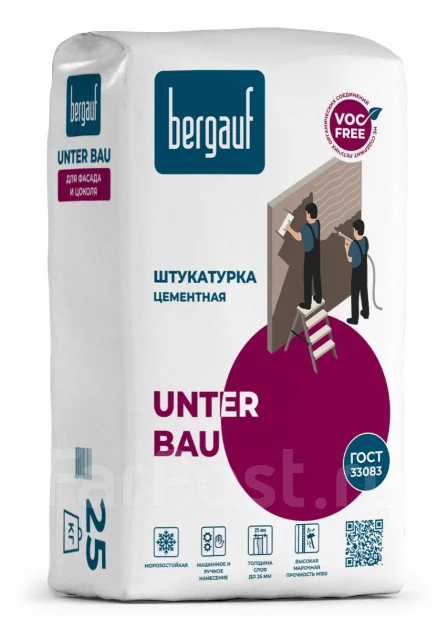Штукатурка цементная мех. /руч. нан. А5 Bergauf Unter BAU - Фасад ...