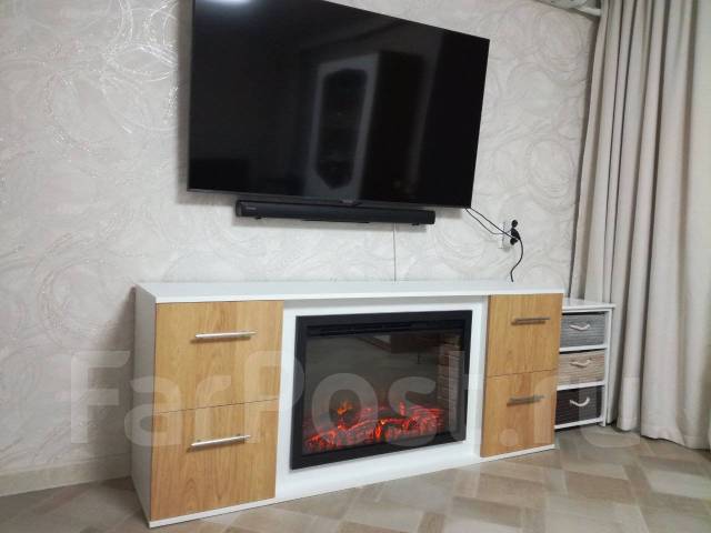 Тумба ТВ под телевизор в виде электрокамина! LINE 30 Wood. 170 см ...