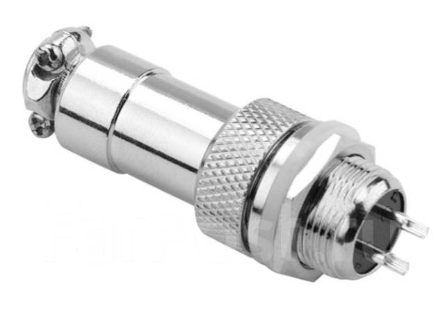 Разъем разборный GX12 2-pin двухконтактный с ответной частью папа-мама ...