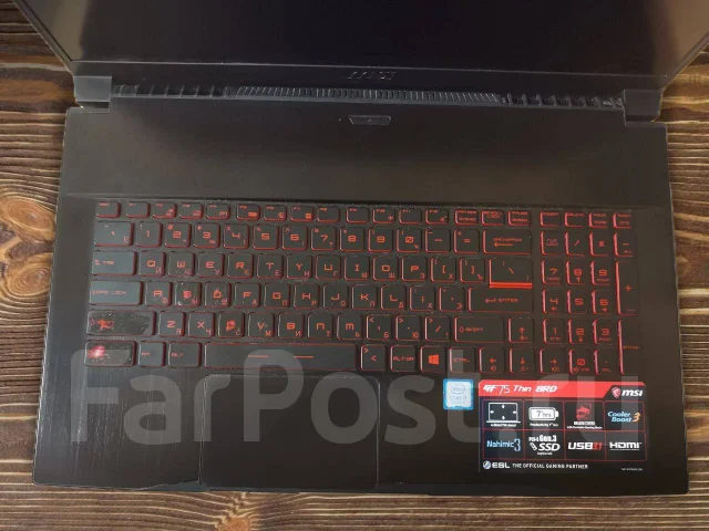 MSI GF75 Thin 8RD. 17.3", 144����, ��� 16 ��, ���� 1 000���, WiFi: 1, Bluetooth: 1, ����������� �� 7��. ����