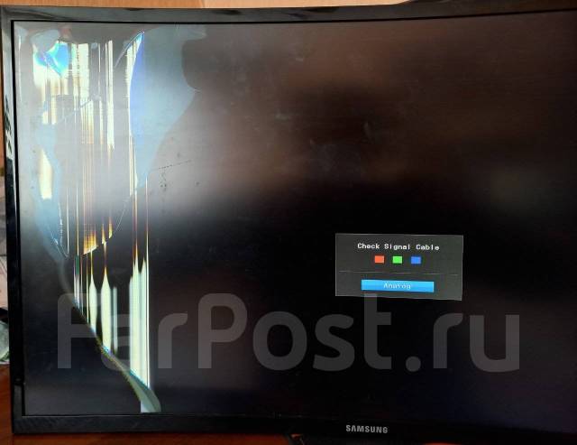 Монитор изогнутый самсуг 27 дюймов, матрица разбита, Samsung, 27", б/у ...