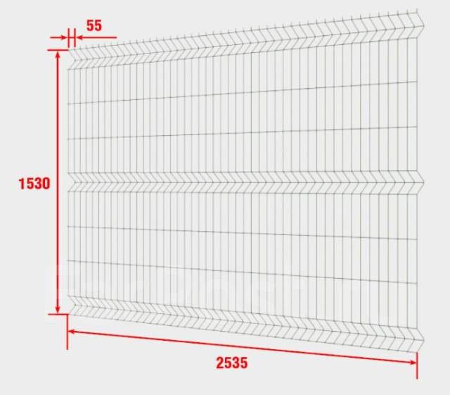 Заборная секция, 3d сетка, в наличии. Цена: 1 240₽ в Находке