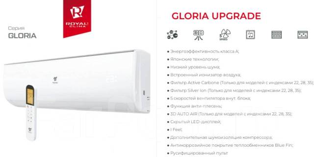 Кондиционер с Ионизацией Royal Clima Gloria 2022 RC-GL22HN на 22м2 ...