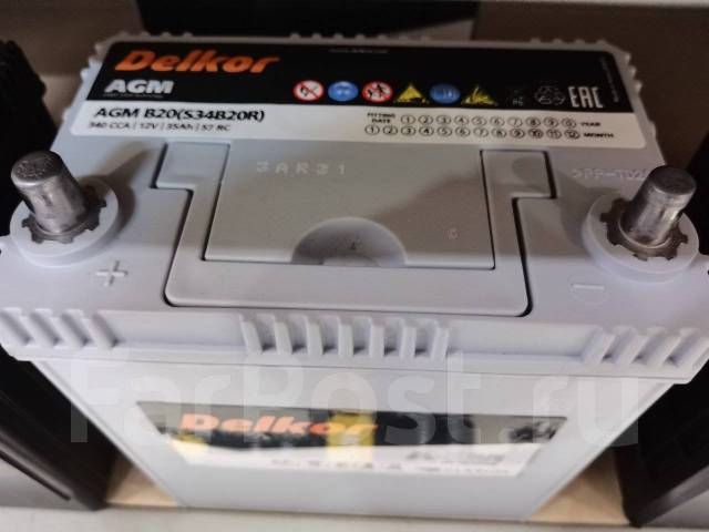 Гелевый аккумулятор Delkor S34B20R 35Ач 340А AGM/Корея 01.23/ -300р ...