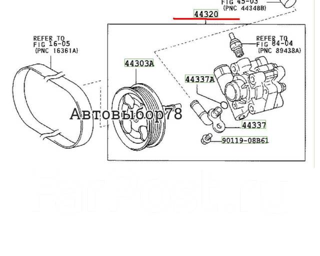 Как снять насос гидроусилителя прадо Насос гидроусилителя руля Toyota Land Cruiser Prado 120, 1GRFE 4431035660 купить