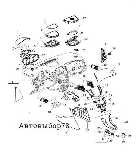Накладка торпедо Chevrolet Cruze купить по цене 451руб. 96966609 16675 магазин б