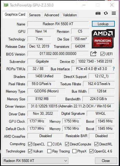 Radeon RX 5500 XT ����