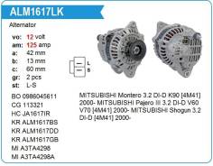 ��������� Mitsubishi 4M41 125A Pajero JA1617IR MH Motorherz ALM1617WA ����