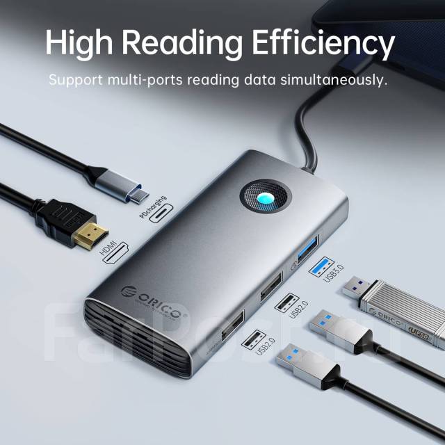 Док-станция Orico Type-C 5 в 1 для ноутбука и смартфона, новый, в ...