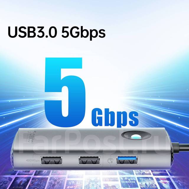 Док-станция Orico Type-C 5 в 1 для ноутбука и смартфона, новый, в ...