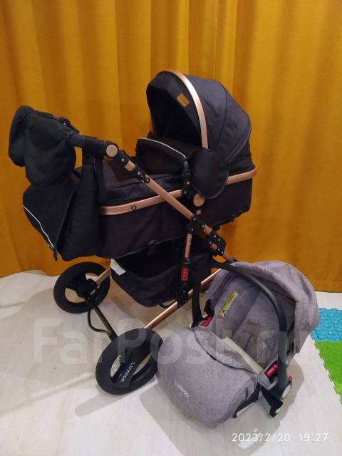 Коляска Luxmom 3 в 1, б/у, в наличии. Цена: 10 000₽ во Владивостоке