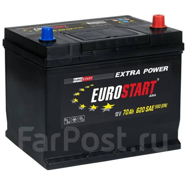 Автомобильный аккумулятор Eurostart ASIA 70D26R, прямая (правое), 70 А ...