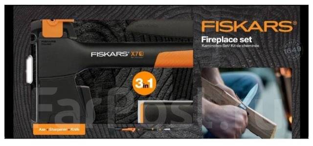 Набор "Fiskars" топор X7 + нож K40 + точилка - Инструменты и ...
