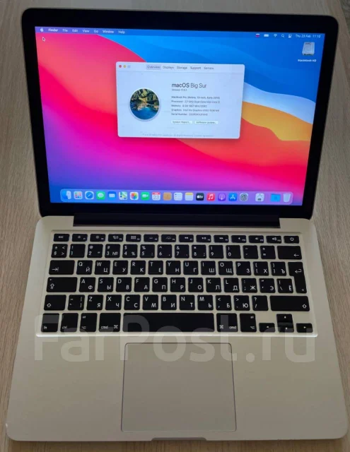 Apple MacBook Pro 13 2015 Early. 13", 2,7����, ��� 8 ��, ���� 512���, WiFi: 1, Bluetooth: 1, ����������� �� 7��. ����