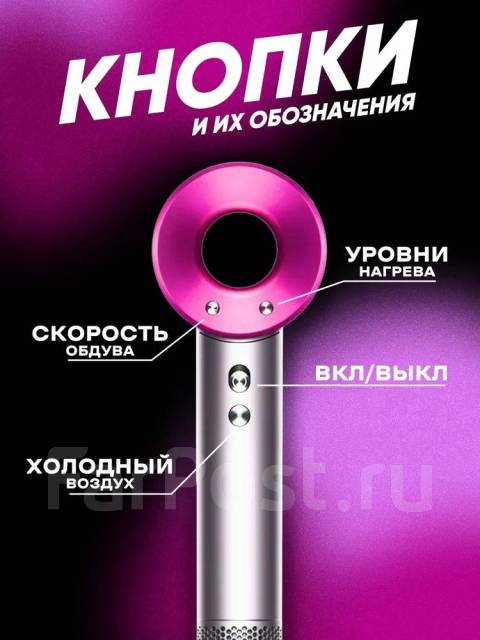 Профессиональный фен дайсон для волос Dyson 5 насадок, новый, в наличии ...