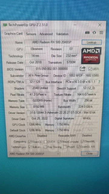 Radeon RX 580 ����