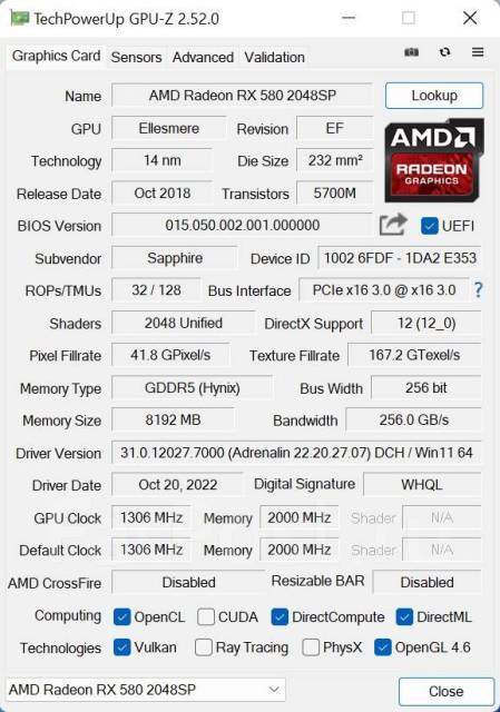 Radeon RX 580 ����