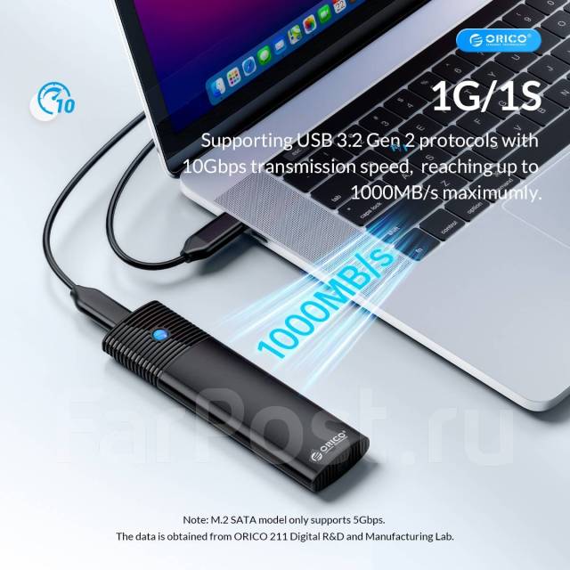 Бокс ORlСО Type-C / USB 3.0 для M2 SSD HDD SATA Новый, в наличии. Цена ...