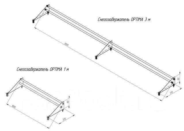 Снегозадержатель Optima RAL (6005,8017,3005), в наличии. Цена: 1 995₽ в ...