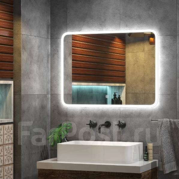 Зеркало Light LED с подсветкой и сенсором 80х60 см в ванную комнату ...